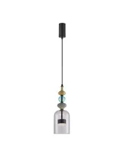 Czarna lampa wisząca ze szklanym kloszem - K396-Agrona w sklepie aosom.live