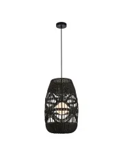 Czarna lampa wisząca z plecionym kloszem - K397-Emido w sklepie aosom.live