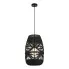 Czarna lampa wisząca z plecionym kloszem - K397-Emido