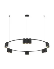 Okrągła czarna lampa wisząca reflektorowa - K407-Abea w sklepie aosom.live