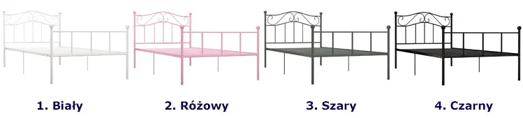 Kolory metalowego łóżka Fiosa