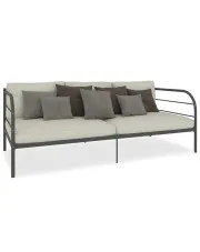 Szare metalowe łóżko pojedyncze 90x200 cm - Lucpa w sklepie aosom.live