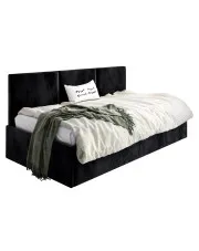 Czarne młodzieżowe łóżko sofa Huzox 4X - 4 rozmiary w sklepie aosom.live