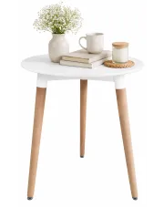 Biały okrągły stół skandynawski 60 cm - Minte 3X w sklepie aosom.live