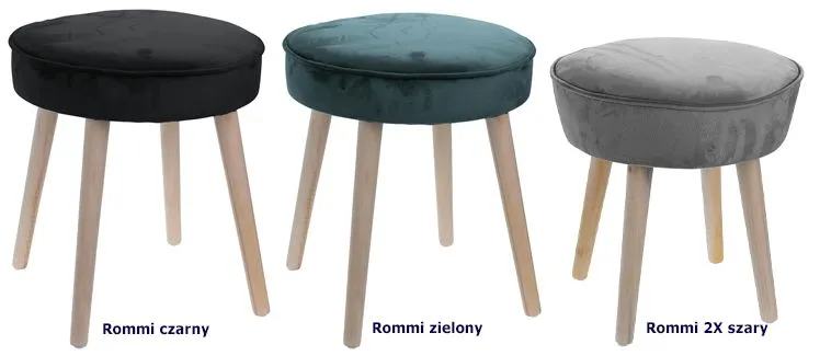 Stylowye taborety Rimmi - aksamit