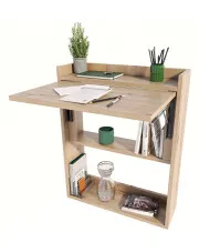 Składane biurko pod laptopa dąb artisan - Coro w sklepie aosom.live