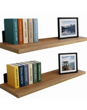 2 klasyczne półki ścienne dąb craft złoty 80 cm - Castello 4X w sklepie aosom.live