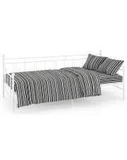 Metalowe białe łóżko jednoosobowe 90x200 cm - Heka w sklepie aosom.live