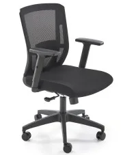 Czarny ergonomiczny fotel obrotowy z regulacją podłokietników - Pellis w sklepie aosom.live