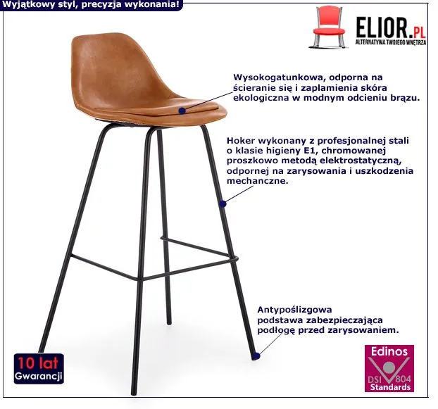 Designerski hoker Lavon - jasny brąz