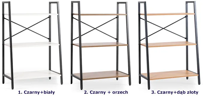 Nowoczesny loftowy niski regał z 3 półkami Hogi