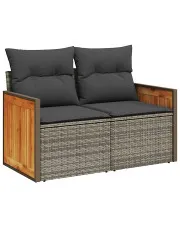 Sofa ogrodowa z czarnymi poduszkami - Sydnet 4X w sklepie aosom.live