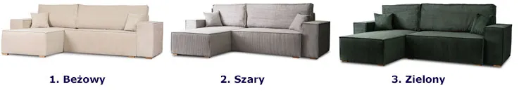 Zielona sofa narożna sztruksowa Elanor
