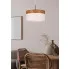 wizualizacja Biało drewniana lampa wisząca - K453-Rame
