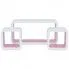 Szczegółowe zdjęcie nr 6 produktu Zestaw biało-różowych półek ściennych - Diso 2X