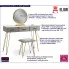 Tapicerowana toaletka z lustrem LED Waxa