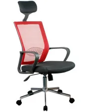 Czerwony fotel ergonomiczny z zagłówkiem do biurka - Dalmar w sklepie aosom.live