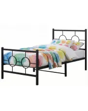 Czarne metalowe łóżko loftowe z zagłówkiem 80x200 cm - SLIM w sklepie aosom.live