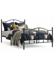 Czarne metalowe łóżko industrialne 100x200cm - Azos w sklepie aosom.live