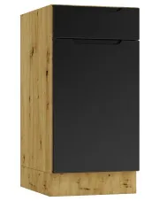 Szafka dolna z szufladą 40 cm dąb artisan + czarny - Orfa 5X w sklepie aosom.live
