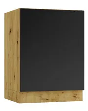 Dolna szafka kuchenna 60 cm dąb artisan + czarny - Orfa 8X w sklepie aosom.live