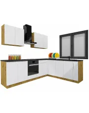 Komplet narożnych szafek kuchennych 260 cm dąb artisan + szary - Orfa 28X w sklepie aosom.live