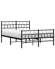 Czarna metalowa rama łóżka 140x200 - Aretuza w sklepie aosom.live