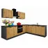 Zestaw mebli do kuchni 260 cm grafit + dąb artisan - Coleo 28X
