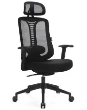 Czarny ergonomiczny biurowy fotel z mechanizmem bujania - Biosio w sklepie aosom.live