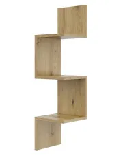 Minimalistyczna narożna półka ścienna dąb artisan - Flora 3X w sklepie aosom.live