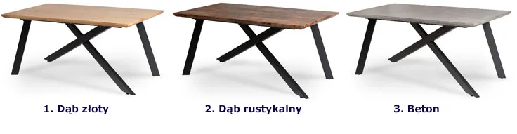 Nowoczesny rozkładany stół z nogami w kształcie litery X dąb rustykalny Fabio