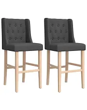 Zestaw dwóch ciemnoszarych krzeseł barowych drewnianych - Aida 8X w sklepie aosom.live