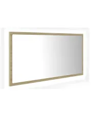 Podświetlane lustro wiszące LED dąb sonoma - Vineri 5X w sklepie aosom.live