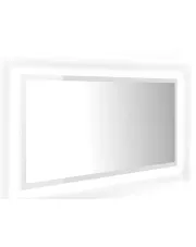 Białe w połysku lustro wiszące LED 100cm - Vineri 5X w sklepie aosom.live
