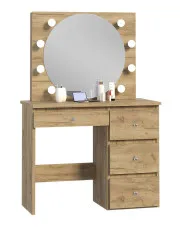 Toaletka w stylu glamour z oświetleniem LED - Kaviro 3X w sklepie aosom.live