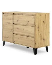 Nowoczesna komoda z szafką i szufladami dąb artisan - Bilgo 3X w sklepie aosom.live