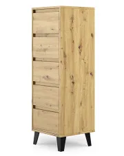 Wysoka nowoczesna komoda z szufladami dąb artisan - Bilgo 6X w sklepie aosom.live