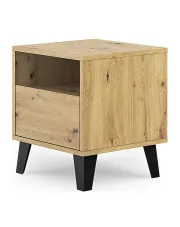 Szafka nocna na nóżkach z szufladą dąb artisan - Bilgo 7X w sklepie aosom.live
