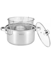 Garnek ze stali nierdzewnej z koszem do smażenia 5,5L - Alexit 25X w sklepie aosom.live