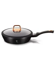 Czarna patelnia ze szklaną pokrywą 24 cm - Flavum 4X w sklepie aosom.live