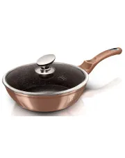 Złota patelnia ze szklaną pokrywą 28cm - Kongo 3X w sklepie aosom.live