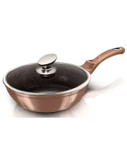 Granitowa złota patelnia z pokrywą 24cm - Kongo 4X w sklepie aosom.live