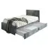 Szare tapicerowane łóżko z pojemnikiem Huzox 8X - 4 rozmiary
