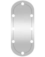Nowoczesne srebrne lustro z oświetleniem LED 30x70 cm - Drimix 5X w sklepie aosom.live