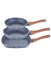 Komplet 3 aluminiowych patelni z powłoką granitową - Kazna 5X w sklepie aosom.live
