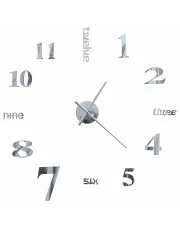 Srebrny zegar ścienny 100 cm - Enakia 4X w sklepie aosom.live