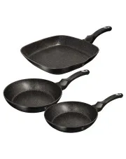 3 sztuki czarnych aluminiowych patelni - Tulami 7X w sklepie aosom.live