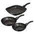 3 sztuki czarnych aluminiowych patelni - Tulami 7X