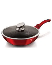 Czerwony wok ze szklaną pokrywą 28cm - Arwen 3X w sklepie aosom.live