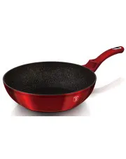 Czerwony wok z powłoką granitową na indukcję 30cm - Arwen 5X w sklepie aosom.live